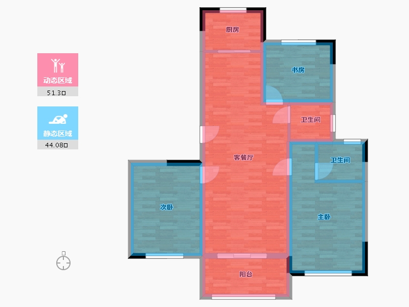 浙江省-丽水市-永丰嘉苑-85.32-户型库-动静分区