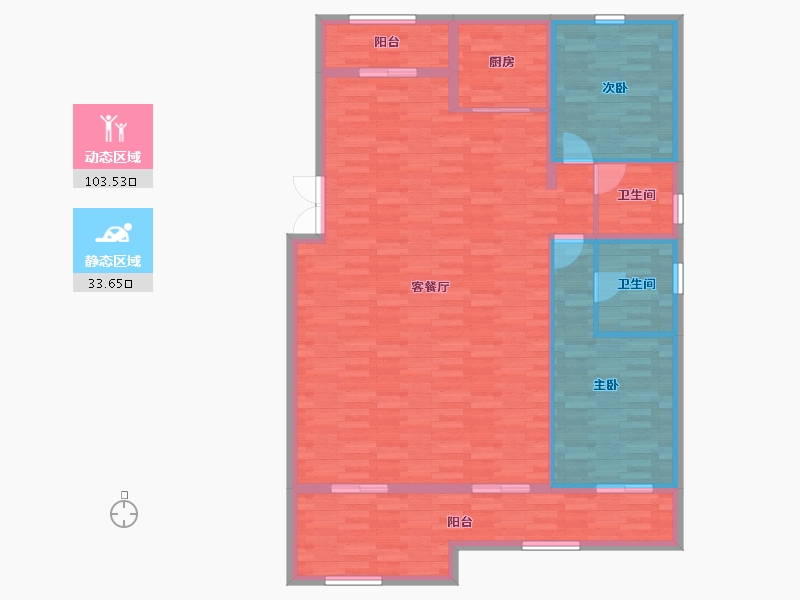 浙江省-温州市-中南瓯江府-126.17-户型库-动静分区