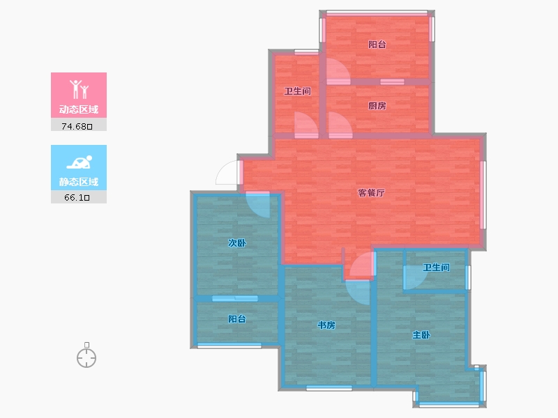 江苏省-盐城市-香苑东园-126.79-户型库-动静分区