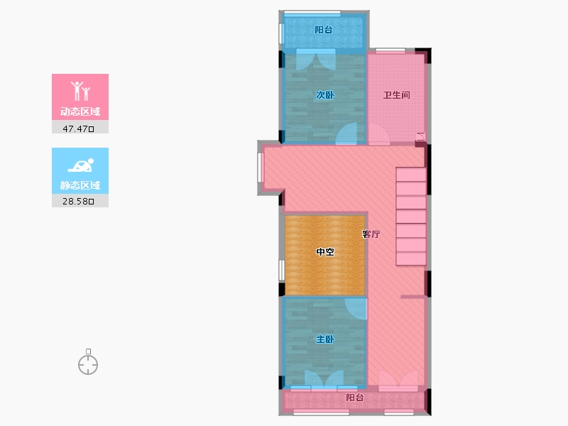 辽宁省-大连市-万科溪之谷别墅-76.70-户型库-动静分区