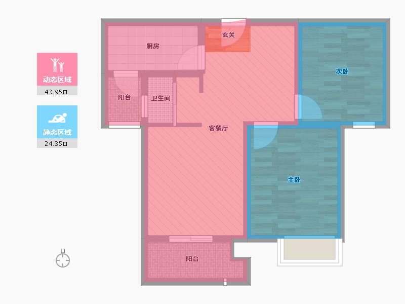 重庆-重庆市-璧山金科中央公园城-五期-58.48-户型库-动静分区