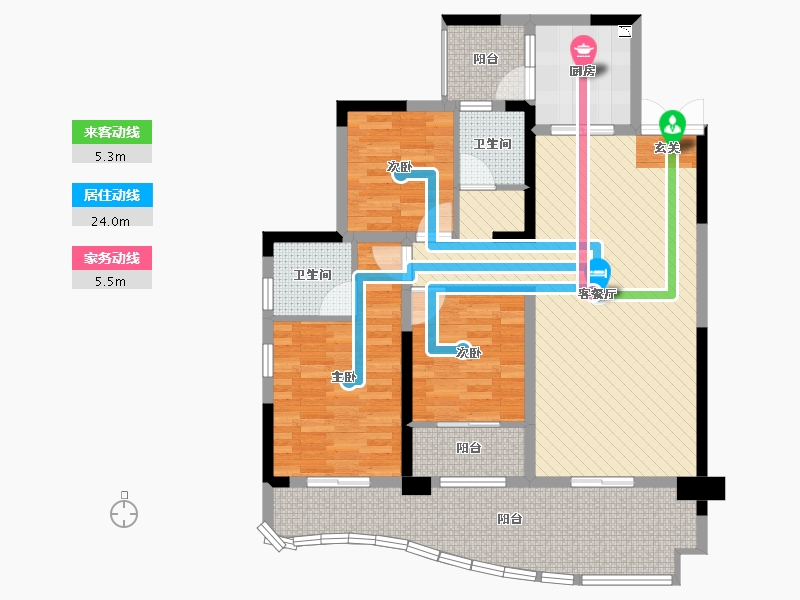 四川省-宜宾市-海翔光明春天-105.80-户型库-动静线