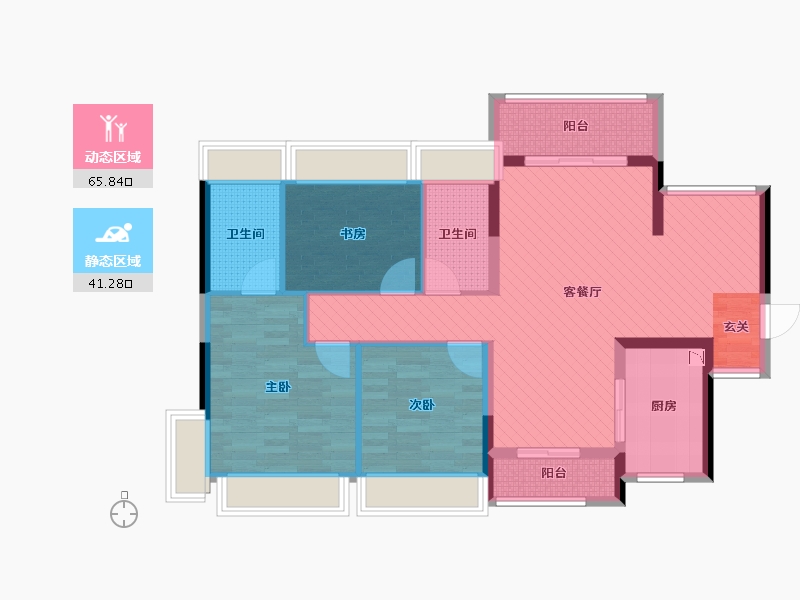 广东省-珠海市-碧水岸-94.25-户型库-动静分区