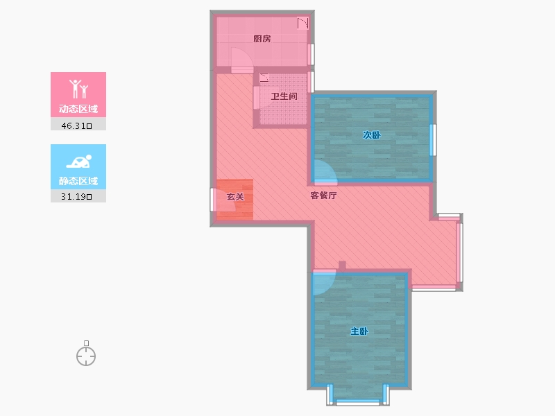 甘肃省-兰州市-东兴佳苑-67.59-户型库-动静分区