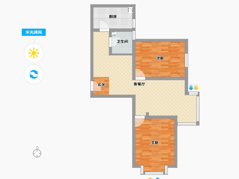 甘肃省-兰州市-东兴佳苑-67.59-户型库-采光通风