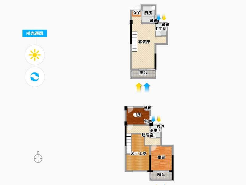 浙江省-杭州市-玉兰花园-89.82-户型库-采光通风