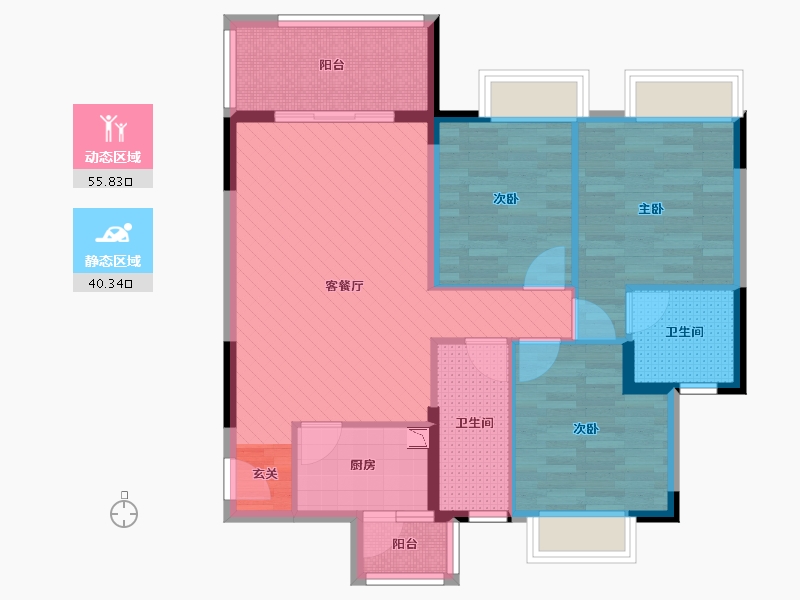 广东省-东莞市-丰泰城-84.83-户型库-动静分区