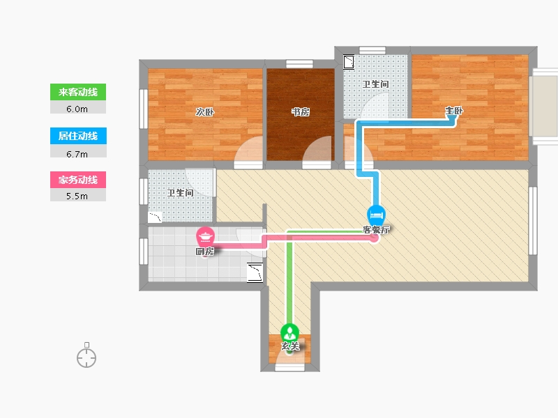 天津-天津市-广夏中里-72.05-户型库-动静线