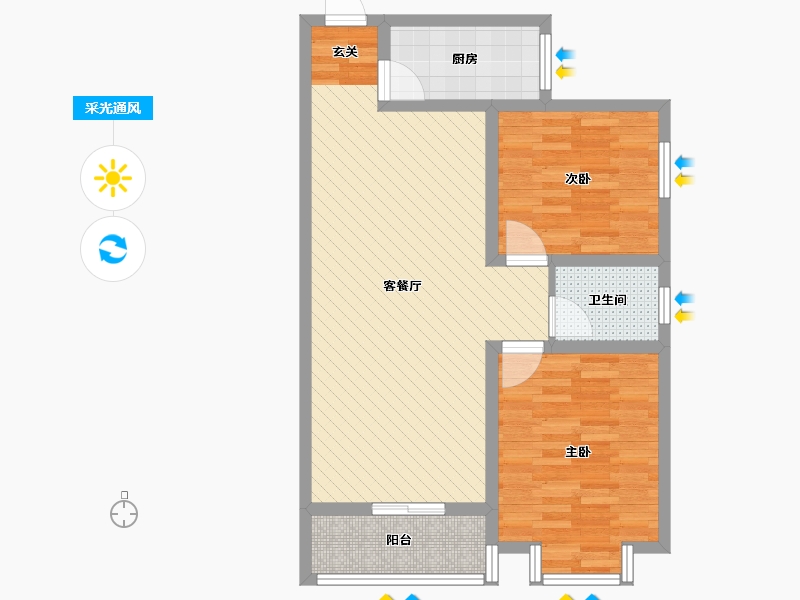 福建省-泉州市-滨海御景城-72.25-户型库-采光通风