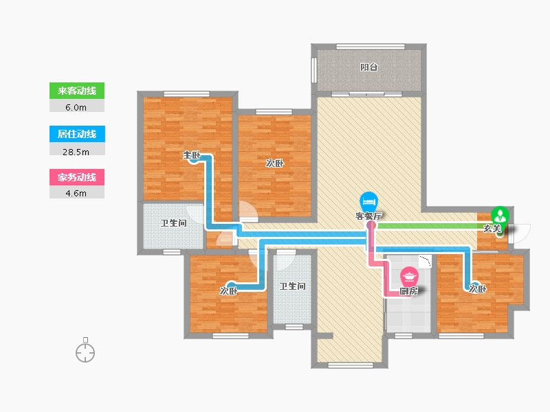 江苏省-淮安市-亿力未来城三期-142.05-户型库-动静线