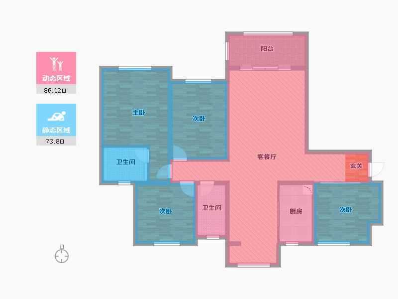 江苏省-淮安市-亿力未来城三期-142.05-户型库-动静分区