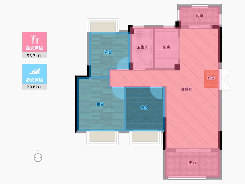 江西省-南昌市-华达金沙逸城-77.82-户型库-动静分区