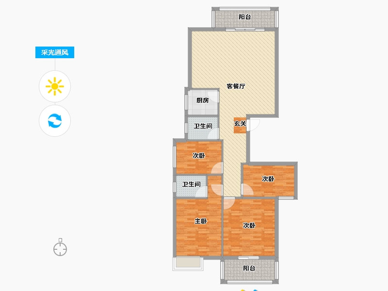 福建省-福州市-长福世家-116.00-户型库-采光通风