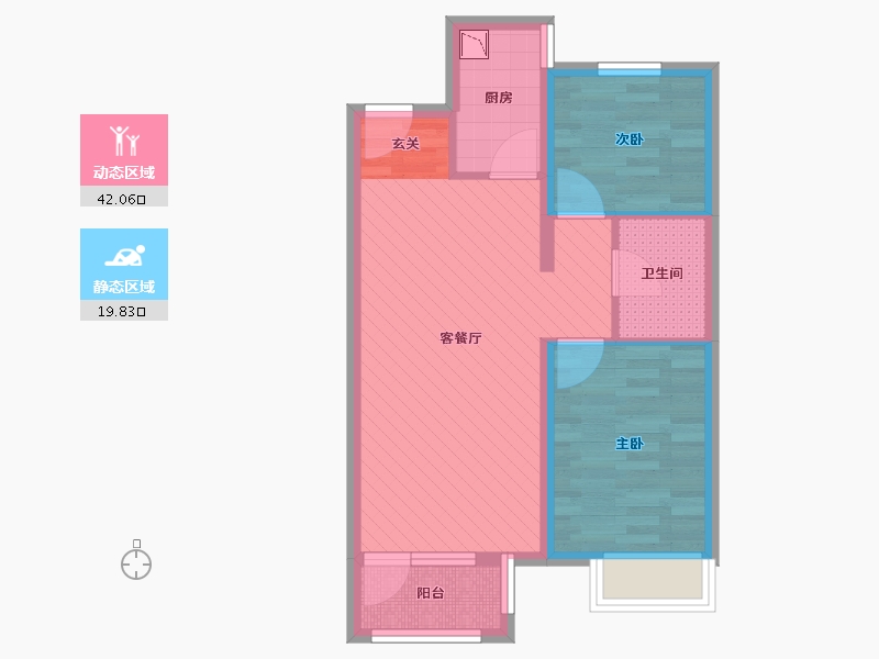 河北省-廊坊市-孔雀城剑桥郡-辰和园-54.08-户型库-动静分区