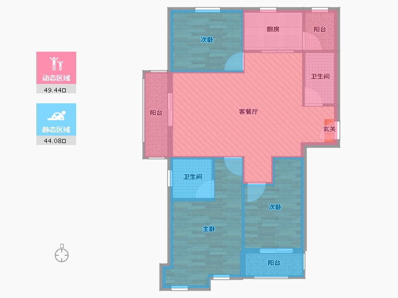 山东省-青岛市-伟东幸福之城-83.29-户型库-动静分区