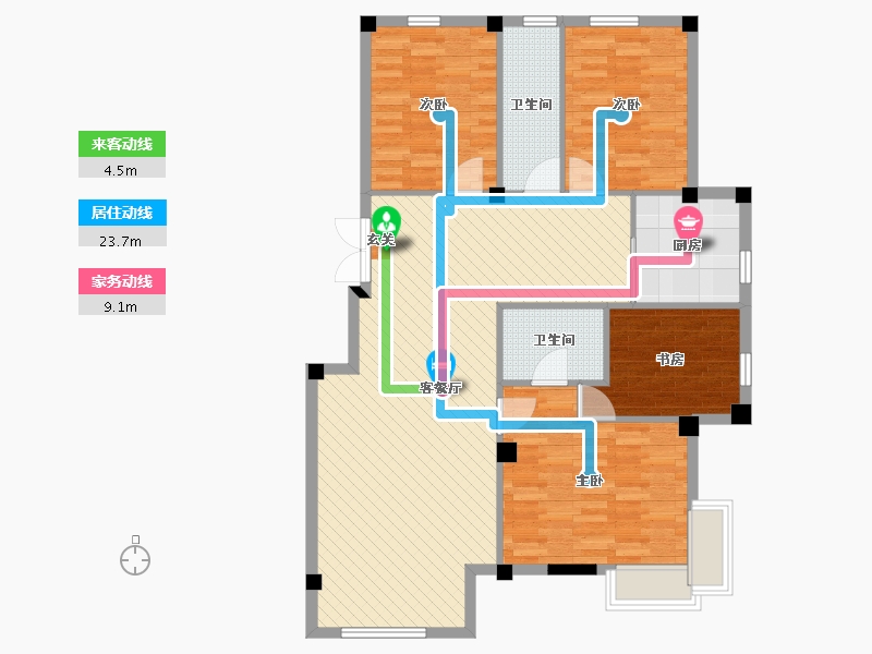 辽宁省-沈阳市-天玺-111.04-户型库-动静线