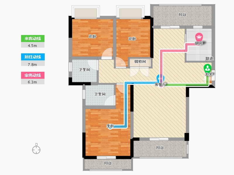 四川省-成都市-瑞云壹号村庄-107.47-户型库-动静线