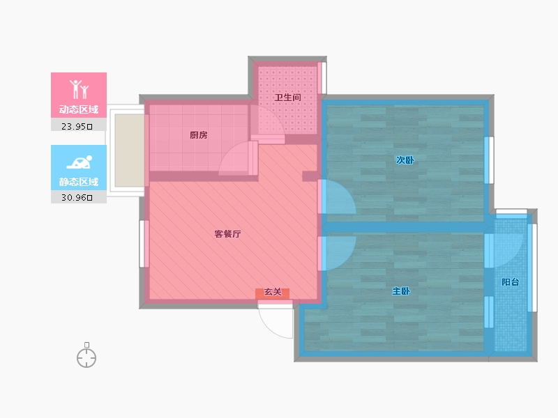 湖北省-武汉市-大东门铁路小区-46.40-户型库-动静分区