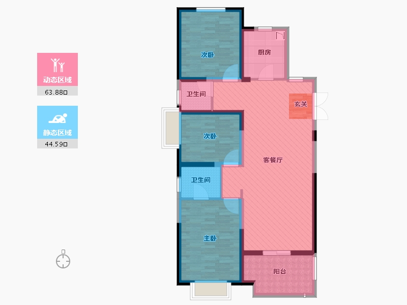 江苏省-南京市-阳光新城-96.00-户型库-动静分区