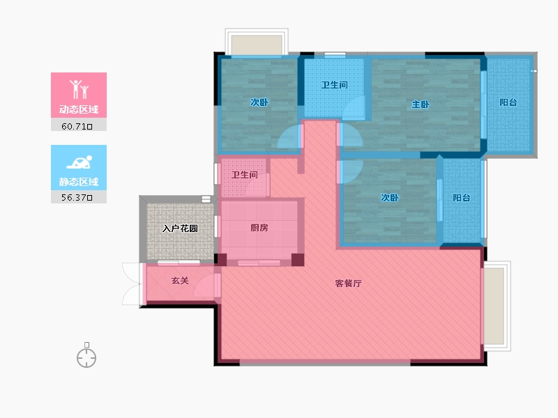 北京-北京市-北京市朝阳区-106.61-户型库-动静分区