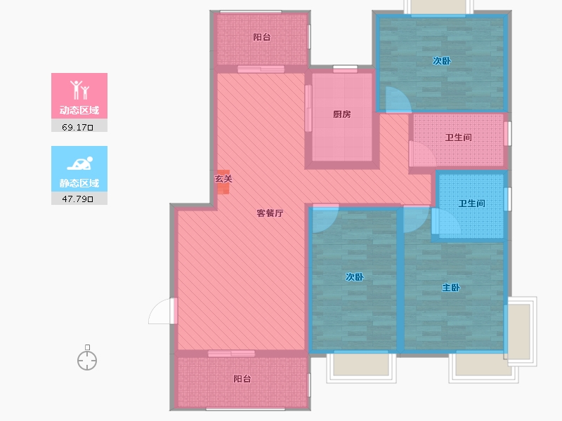 湖南省-郴州市-东城一品3期-102.52-户型库-动静分区