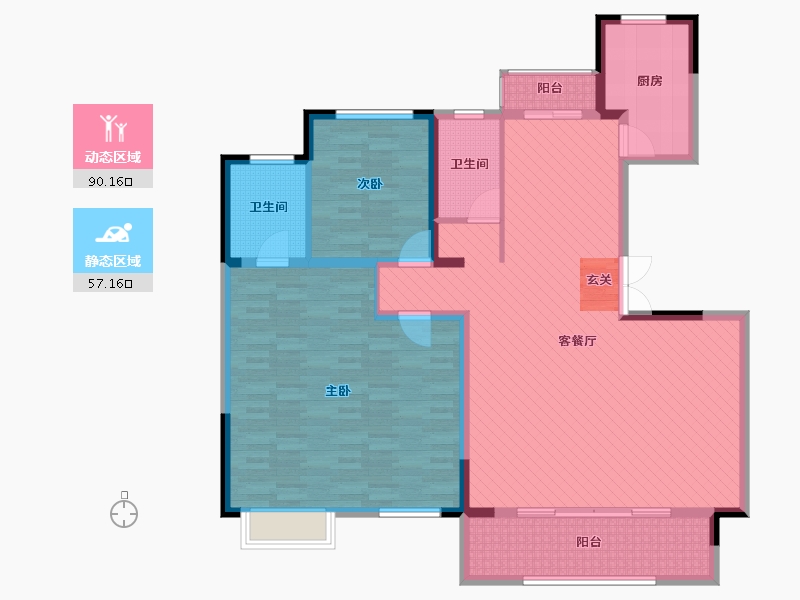 山东省-临沂市-金泰舒格兰-132.35-户型库-动静分区