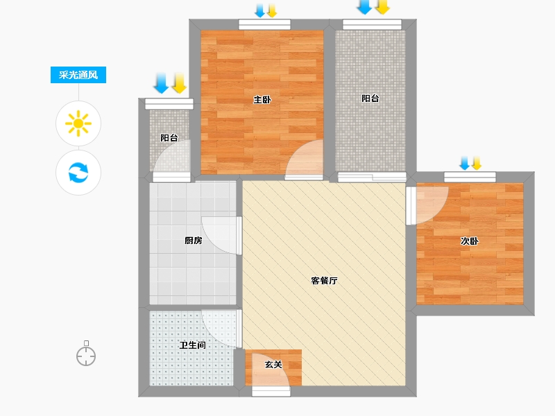 重庆-重庆市-学府悦园-48.00-户型库-采光通风