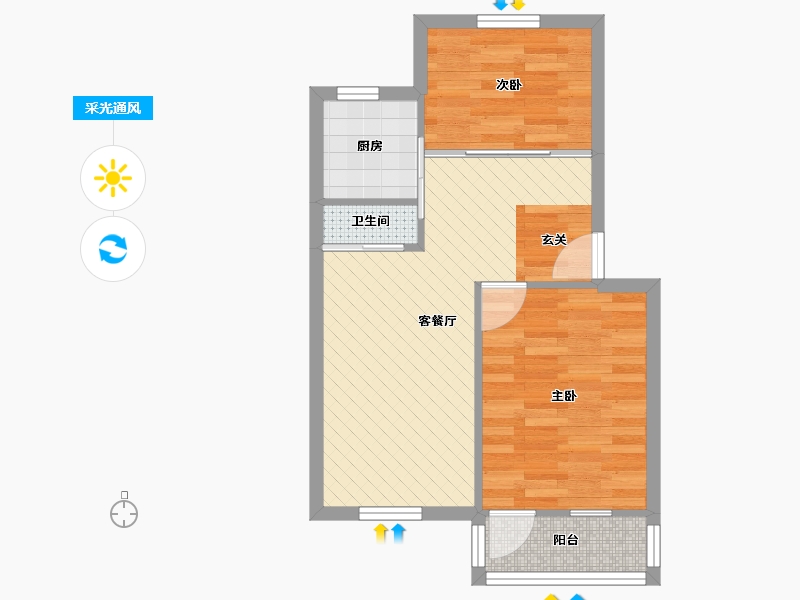 江苏省-苏州市-东港新村-48.00-户型库-采光通风