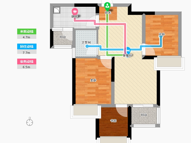 四川省-成都市-成都金科东方雅郡-55.63-户型库-动静线