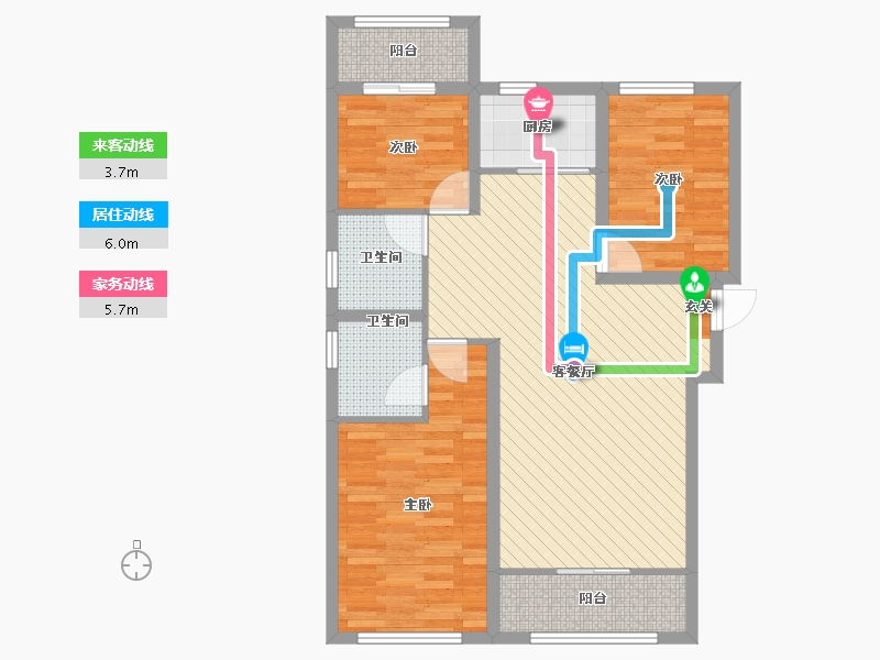 河北省-邢台市-雍和乐居-85.29-户型库-动静线