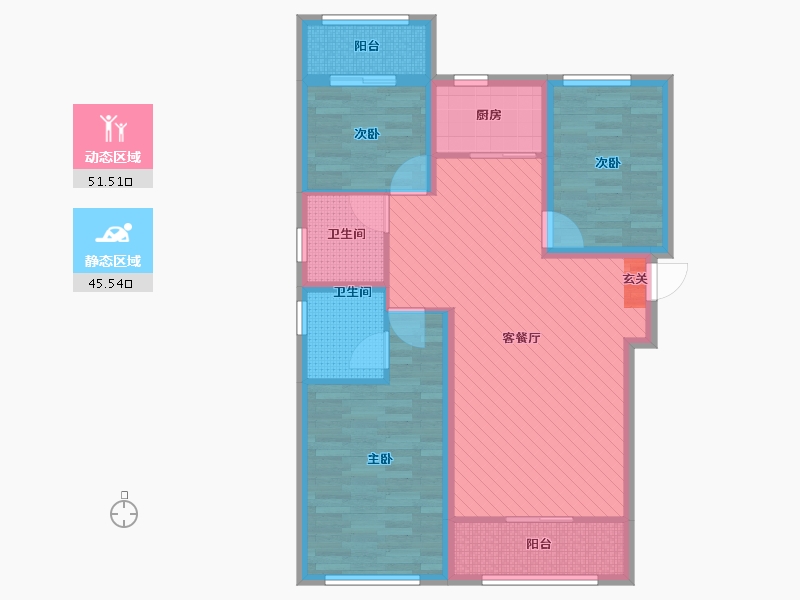 河北省-邢台市-雍和乐居-85.29-户型库-动静分区