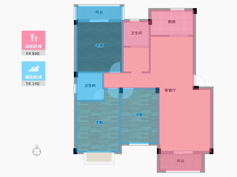 江西省-鹰潭市-上城翡翠-108.88-户型库-动静分区