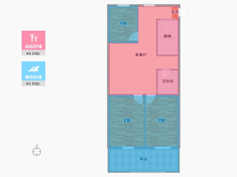 北京-北京市-老墙根街38号院-3号楼-99.05-户型库-动静分区