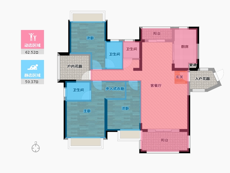 广东省-佛山市-鸿安御花园-109.19-户型库-动静分区