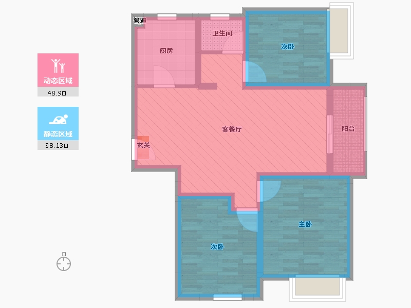 江苏省-南京市-威尼斯水城12街区-76.15-户型库-动静分区