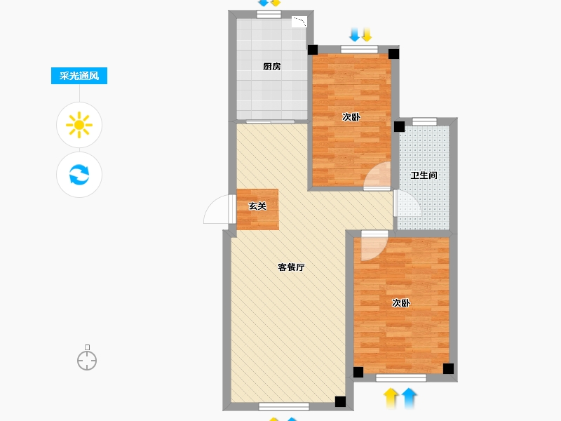 辽宁省-沈阳市-华御世家-67.86-户型库-采光通风