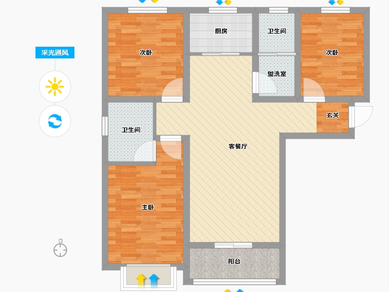 河北省-邢台市-和安小区-80.92-户型库-采光通风