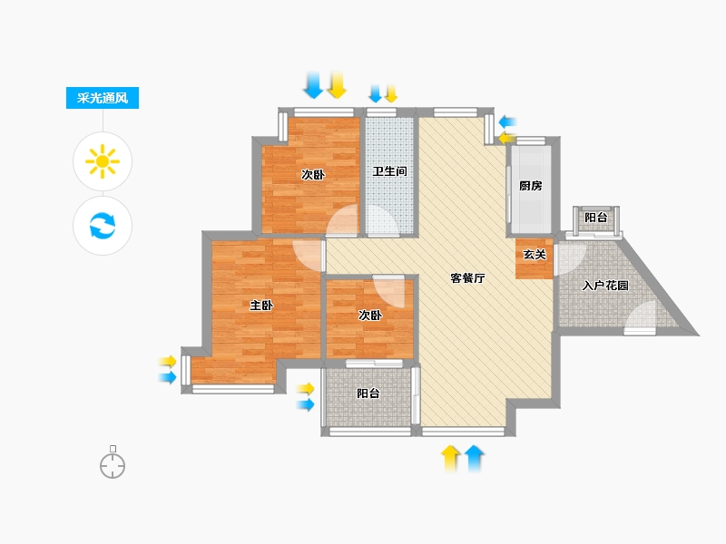 广东省-深圳市-锦绣江南四期-67.79-户型库-采光通风