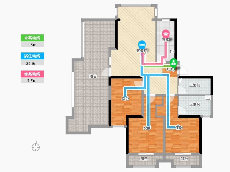 甘肃省-天水市-天庆国际-135.94-户型库-动静线