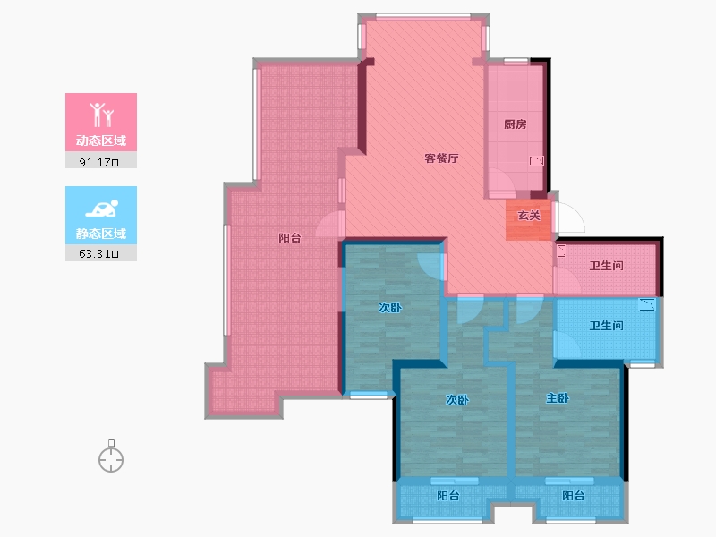 甘肃省-天水市-天庆国际-135.94-户型库-动静分区