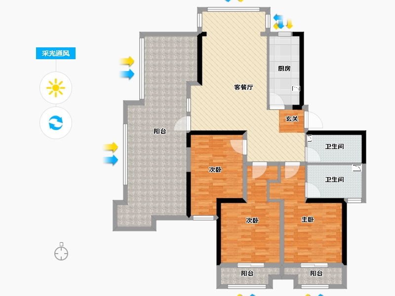 甘肃省-天水市-天庆国际-135.94-户型库-采光通风