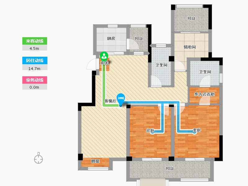 江苏省-苏州市-景山玫瑰园-102.42-户型库-动静线