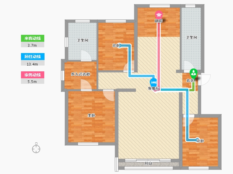 内蒙古自治区-赤峰市-百合田园-112.33-户型库-动静线