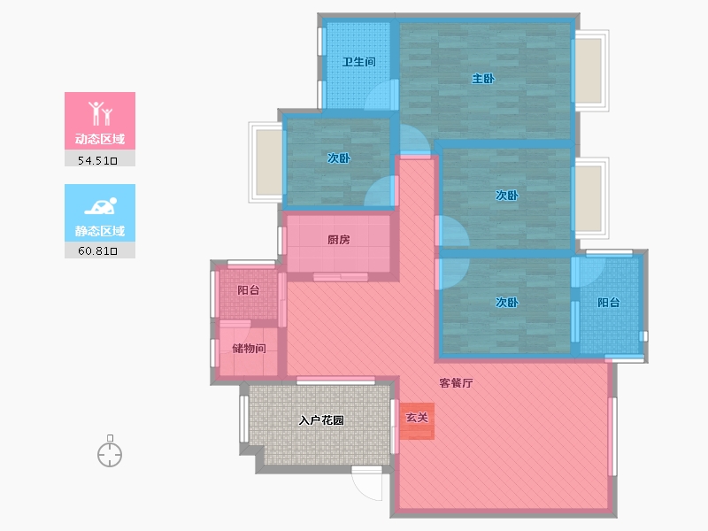 湖南省-郴州市-永兴建设小区-108.00-户型库-动静分区