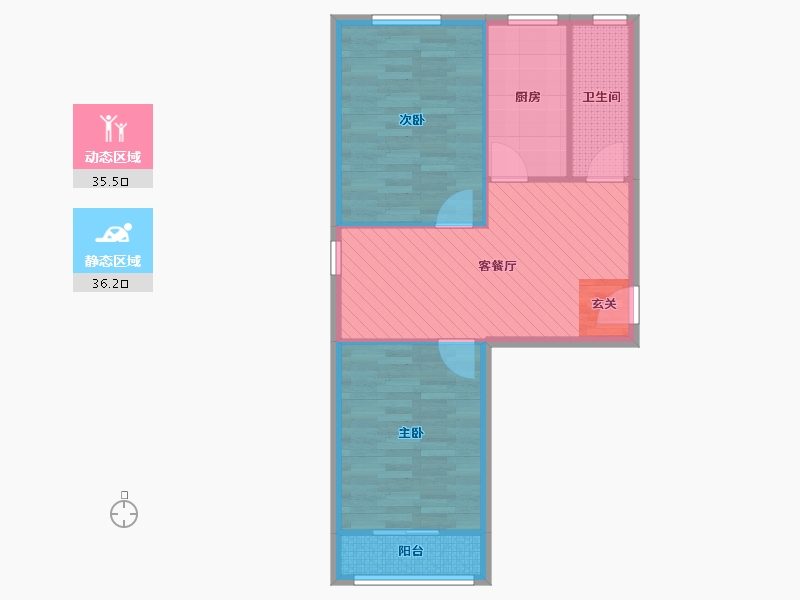 江西省-赣州市-蟠龙镇-64.40-户型库-动静分区