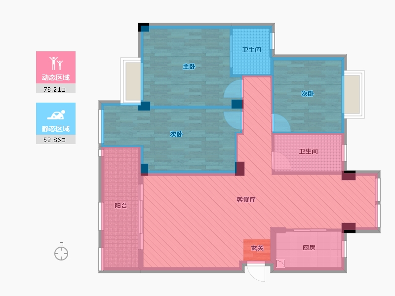 湖北省-襄阳市-东风佳园-113.58-户型库-动静分区