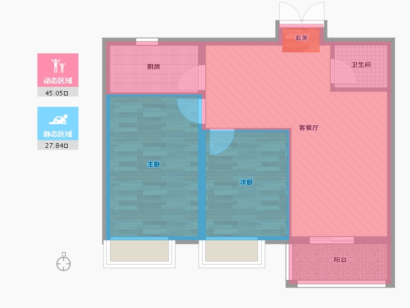 陕西省-西安市-文景观园-64.54-户型库-动静分区