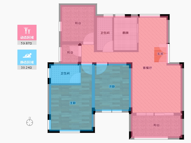 江苏省-苏州市-姑苏世家-77.60-户型库-动静分区