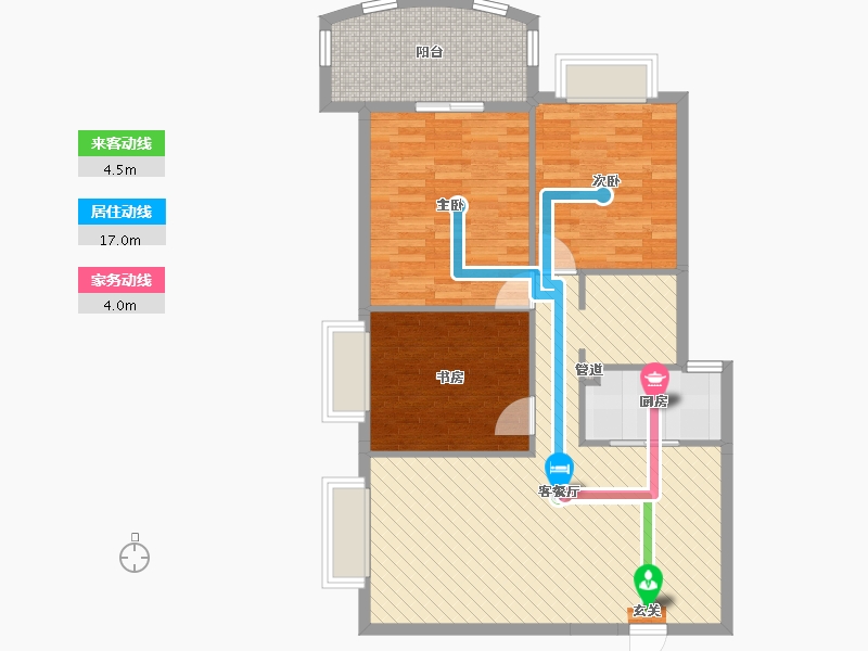 河南省-郑州市-中原新城王府一号-91.30-户型库-动静线