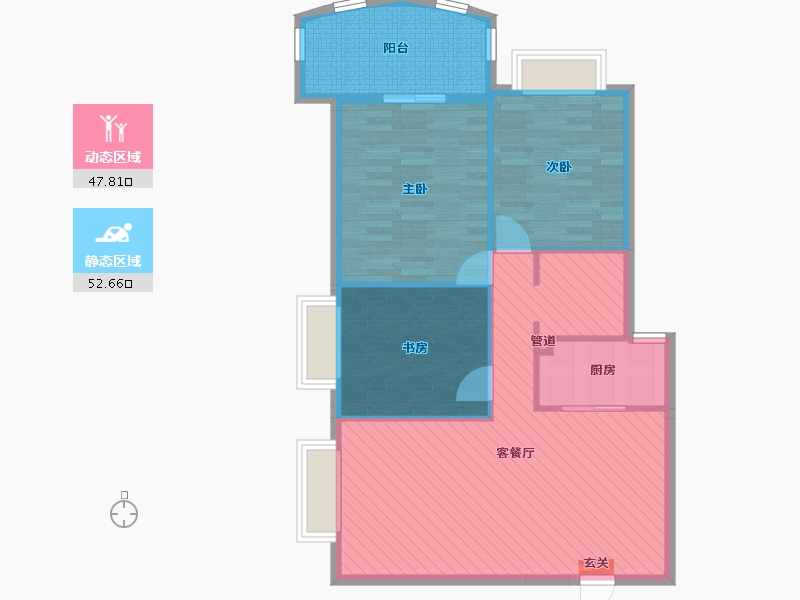 河南省-郑州市-中原新城王府一号-91.30-户型库-动静分区